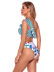 new split high waist sexy printed striped one-shoulder bikini swimsuit NSHL27981