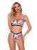 new split sexy print strappy bikini swimsuit  NSHL27982