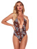 leopard print strap one-piece swimsuit NSHL27983