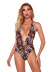 leopard print strap one-piece swimsuit NSHL27983