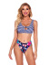 new split high waist sexy printed bow striped bikini swimsuit NSHL27987