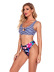 new split high waist sexy printed bow striped bikini swimsuit NSHL27987