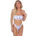 new split high waist marble pattern printed bikini swimsuit  NSHL27990