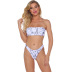 new split high waist marble pattern printed bikini swimsuit  NSHL27990