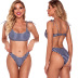 new split high waist plaid printed bikini swimsuit  NSHL27992