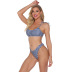 new split high waist plaid printed bikini swimsuit  NSHL27992