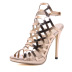sexy high-heeled leather metallic mesh sandals  NSCA28052
