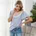 casual lace stitching top  NSDF28087
