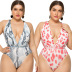 plus size printed one-piece swimsuit fat  NSDF28096