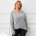 solid color cotton cross knit V-neck T-shirt NSDF28108
