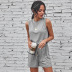 spring and summer new solid color vest lace-up shorts suit NSAL28128