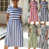 striped short-sleeved dress NSDY28140