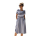 striped short-sleeved dress NSDY28140