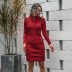 red knitted midi dress  NSMY28165