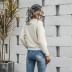casual oblique shoulder button pullover sweater  NSMY28167