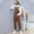 bow-knot pocket solid color jumpsuit NSDF28169