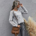 solid color lace long sleeve top NSDF28172