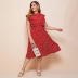 Plus Size Casual Red Print Dress NSDF28178