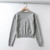 Two Button Long Sleeve Short Sweater   NSAC28199