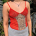 sexy leopard-print milk silk mesh sling vest NSLQ28223