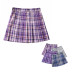 Plaid color contrast pleated skirt NSLD28281