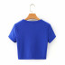 embroidered round neck solid color T-shirt NSLD28298