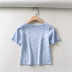 small floral square neck short T-shirt  NSLD28310