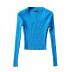 stretch round neck knit sweater  NSLD28339