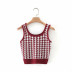 casual and simple houndstooth knitted small vest  NSLD28343