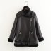 Black Faux Fur Coats NSAM28382