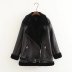 Black Faux Fur Coats NSAM28382
