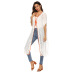 stitching color fringe mid-length straps beach sunscreen short-sleeved cardigan dress NSOY28424