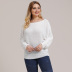 Plus size bat sleeve loose pullover sweater  NSOY28449