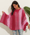 bat sleeve woven wool knit cape  NSOY28453