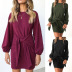 new autumn and winter tie bow long sleeve dress  NSOY28457