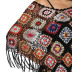 hollow fringed squiggles stitching large size blouse  NSOY28459