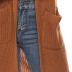 solid color big pocket mid-length wool cardigan  NSOY28467