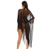 solid color three-quarter sleeve mesh sexy beach bikini blouse  NSOY28472