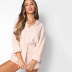 spring and autumn single-breasted cardigan loose top high waist shorts two-piece suit NSFD28500