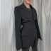 lace-up waist lapel slim fit suit jacket NSFD28501