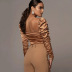 pleated long-sleeved high-stretch satin blouse NSFD28507