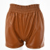 High Waist Wide-Leg Leather Shorts NSFD28520