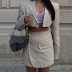 casual Long-Sleeved Cardigan Skirt Suit NSFD28542