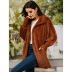 solid color loose furry cardigan  NSSA28576