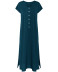 Deep V solid color short-sleeved split skirt  NSSA28581