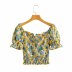 spring one-shoulder short-sleeved printed shirt top  NSAM28629
