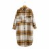 fashion plaid long woolen coat  NSAM28634