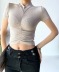 new style sexy slim stretch short solid color bottoming top NSAC28666