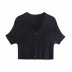 moda de punto primavera nueva camiseta de manga corta con cuello en V de un solo pecho NSAC28668