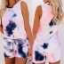Printed Tie Dye Short Sleeve Shorts Two-piece  NSZH28700